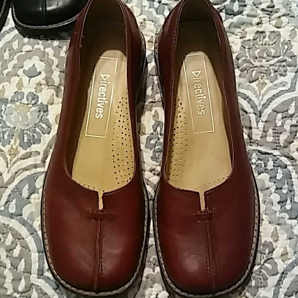 Leather loafers red/burgundy